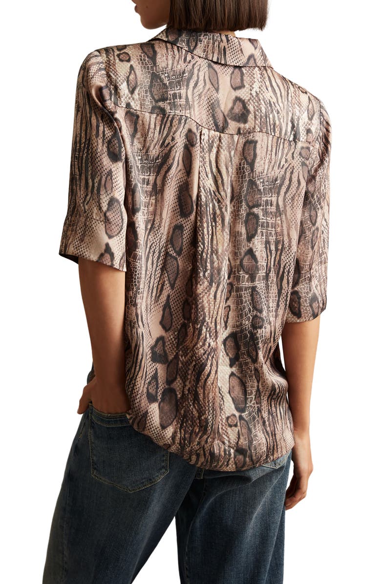 Reiss Maya Snake Print Button-Up Shirt, Alternate, color, 