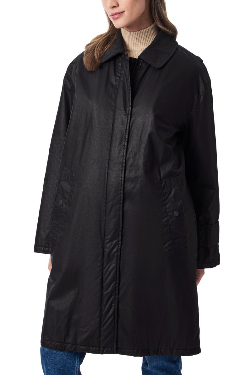 Bernardo Oversize Waxed Cotton Twill Coat, Alternate, color, 