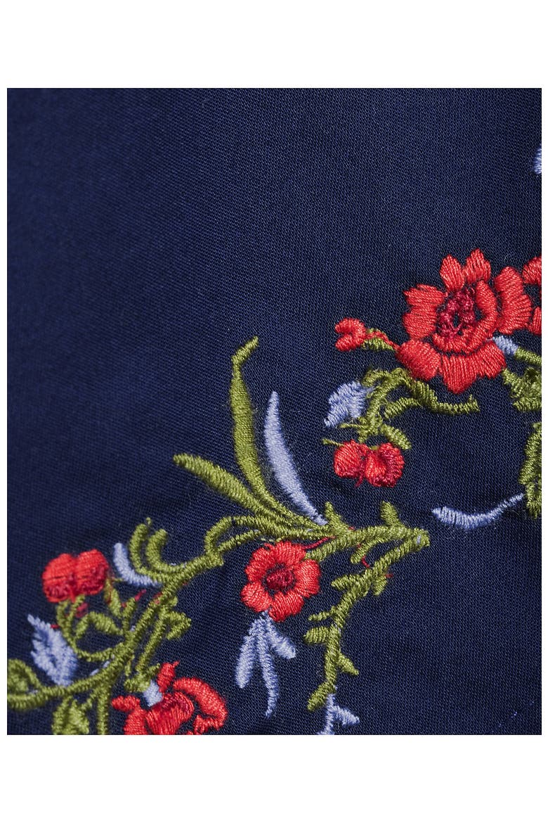 Poplin Eyelet Back Tie Shirt, Alternate, color, Cherry Border/Deep Sea Navy