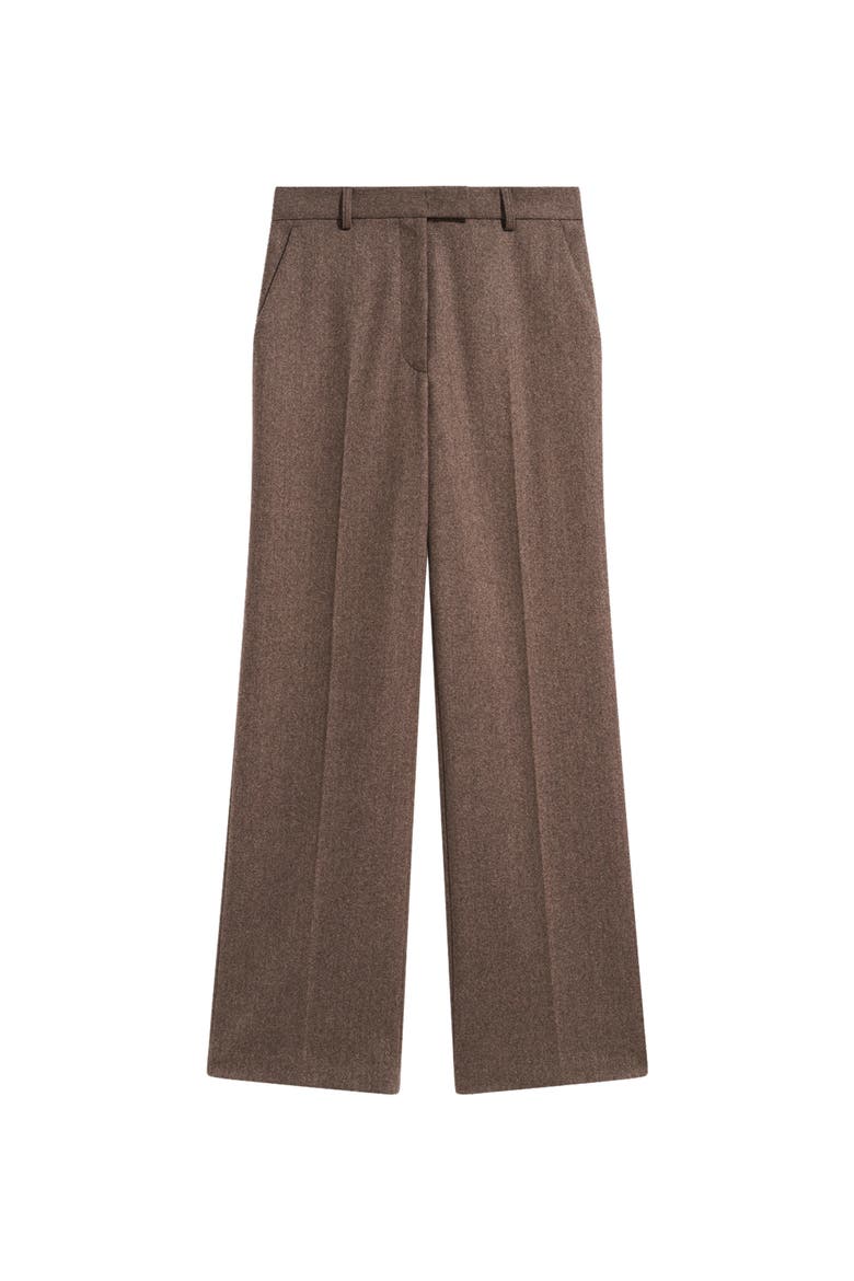Mia Wide Leg Mid Rise Trousers, Alternate, color, Brown