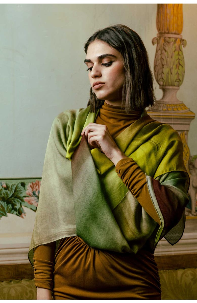 Elizabetta Etna - Modal Silk Scarf Shawl, Alternate, color, Green