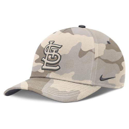 Nike Natural St. Louis Cardinals Camo Pack Rise Adjustable Hat In Brown