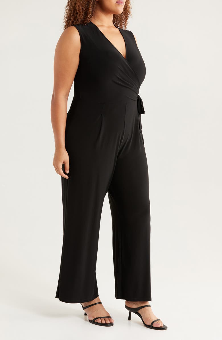 Anne Klein Wrap Bodice Jersey Jumpsuit, Alternate, color, 