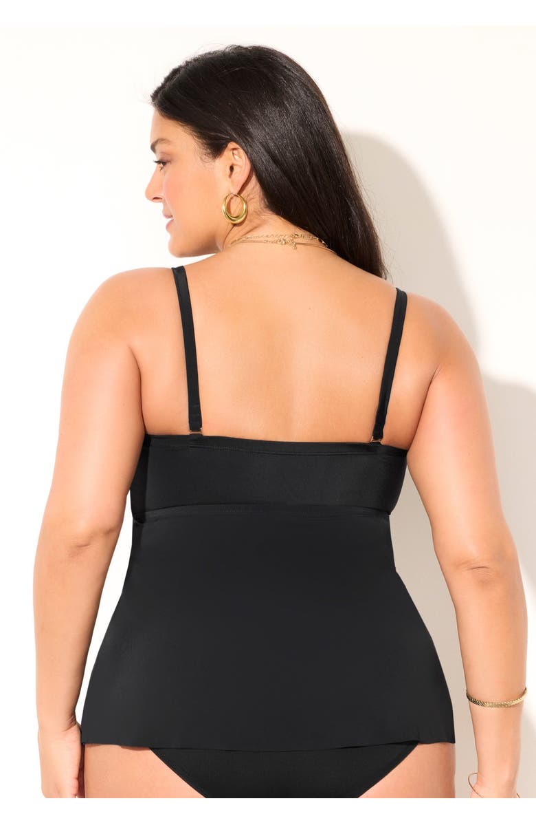 Swimsuits for All Smocked Bandeau Tankini Top, Alternate, color, Black