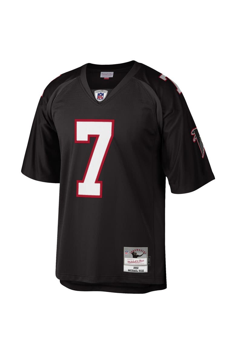 Men's Mitchell & Ness Michael Vick Black Atlanta Falcons Big & Tall 2002 Retired Player Replica Jersey, Alternate, color, Black