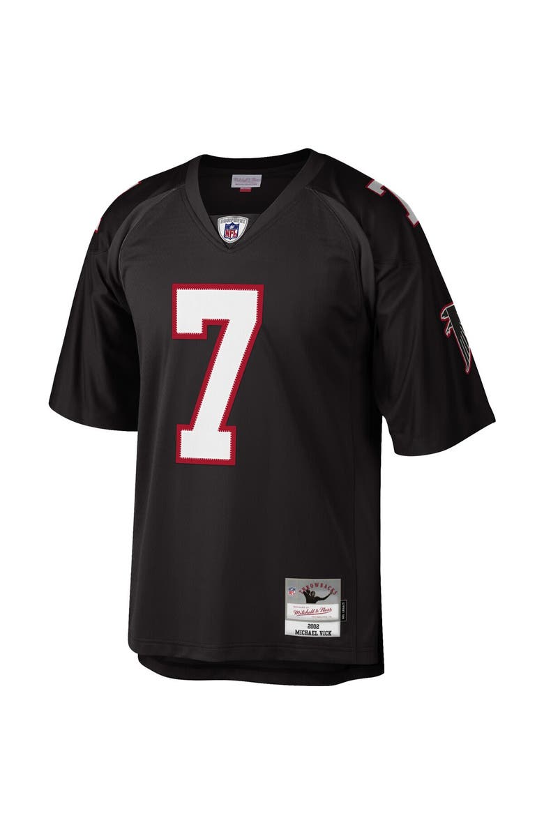 Mitchell & Ness Men's Mitchell & Ness Michael Vick Black Atlanta Falcons Big & Tall 2002 Retired Player Replica Jersey, Alternate, color, Black