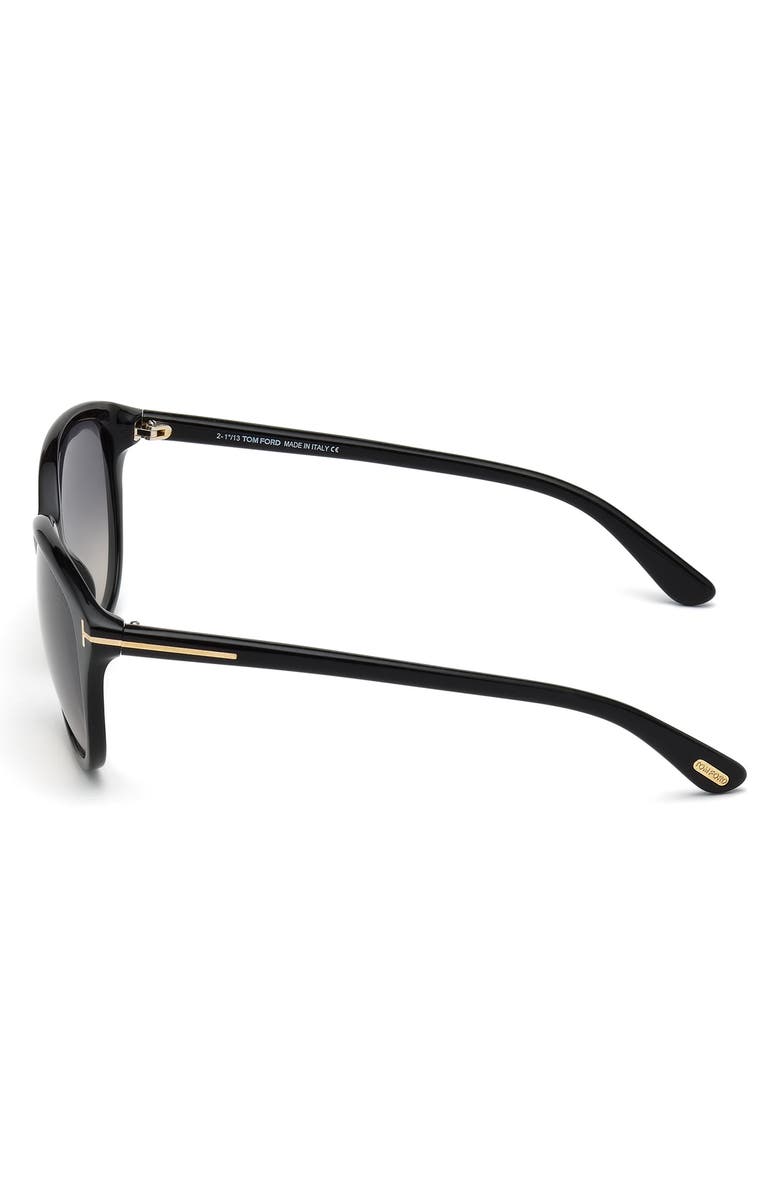 TOM FORD 'Karmen' 57mm Sunglasses, Alternate, color, Sblk/Smk