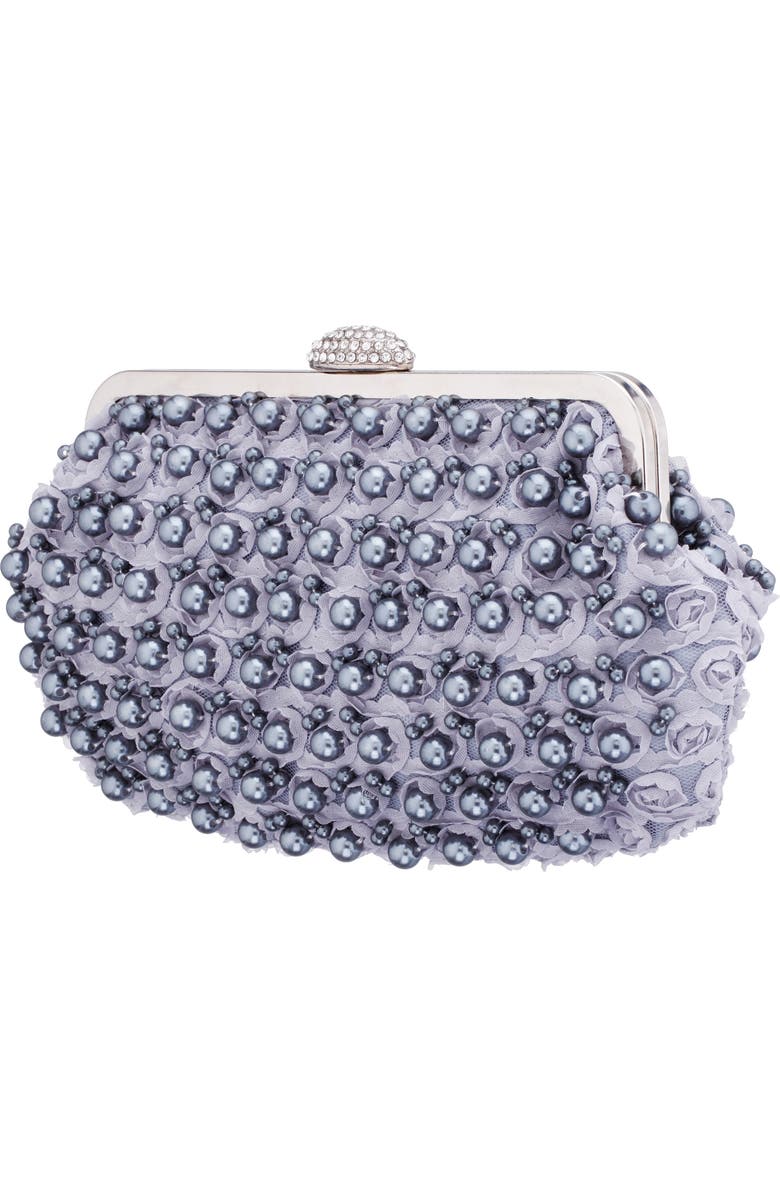 Nina Pearl & Chiffon Frame Clutch, Alternate, color,
