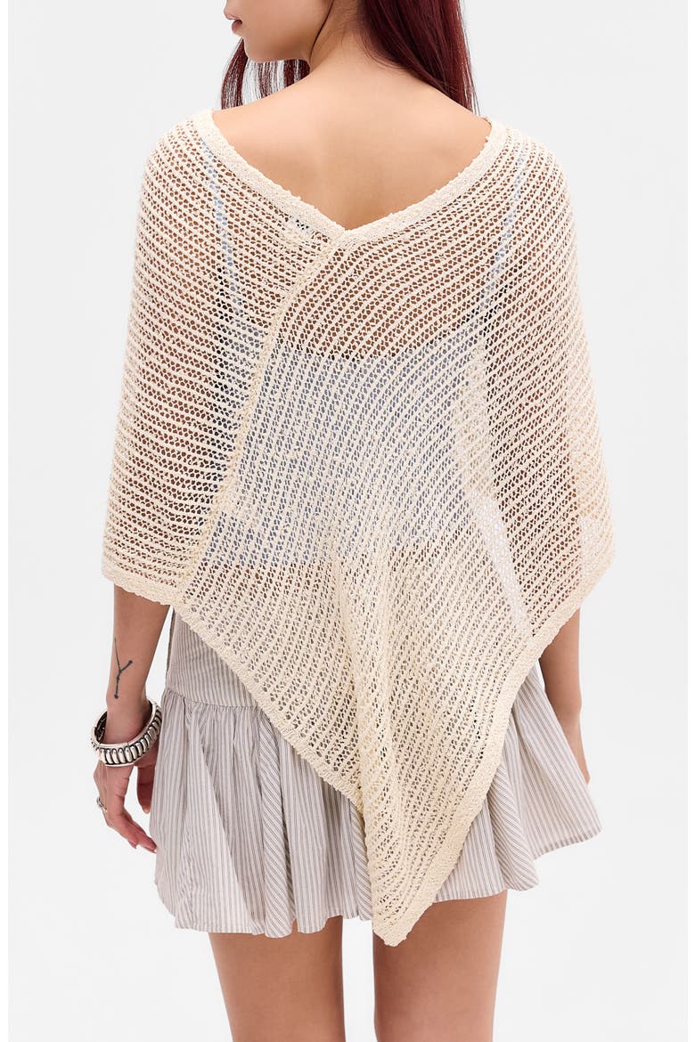 BDG Stitchy Poncho, Alternate, color, ECRU