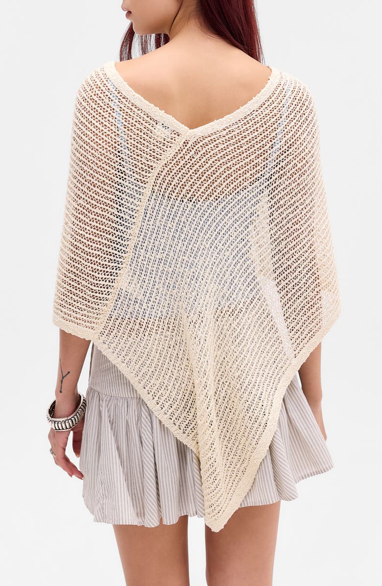 BDG Urban Outfitters BDG Stitchy Poncho, Alternate, color, Ecru