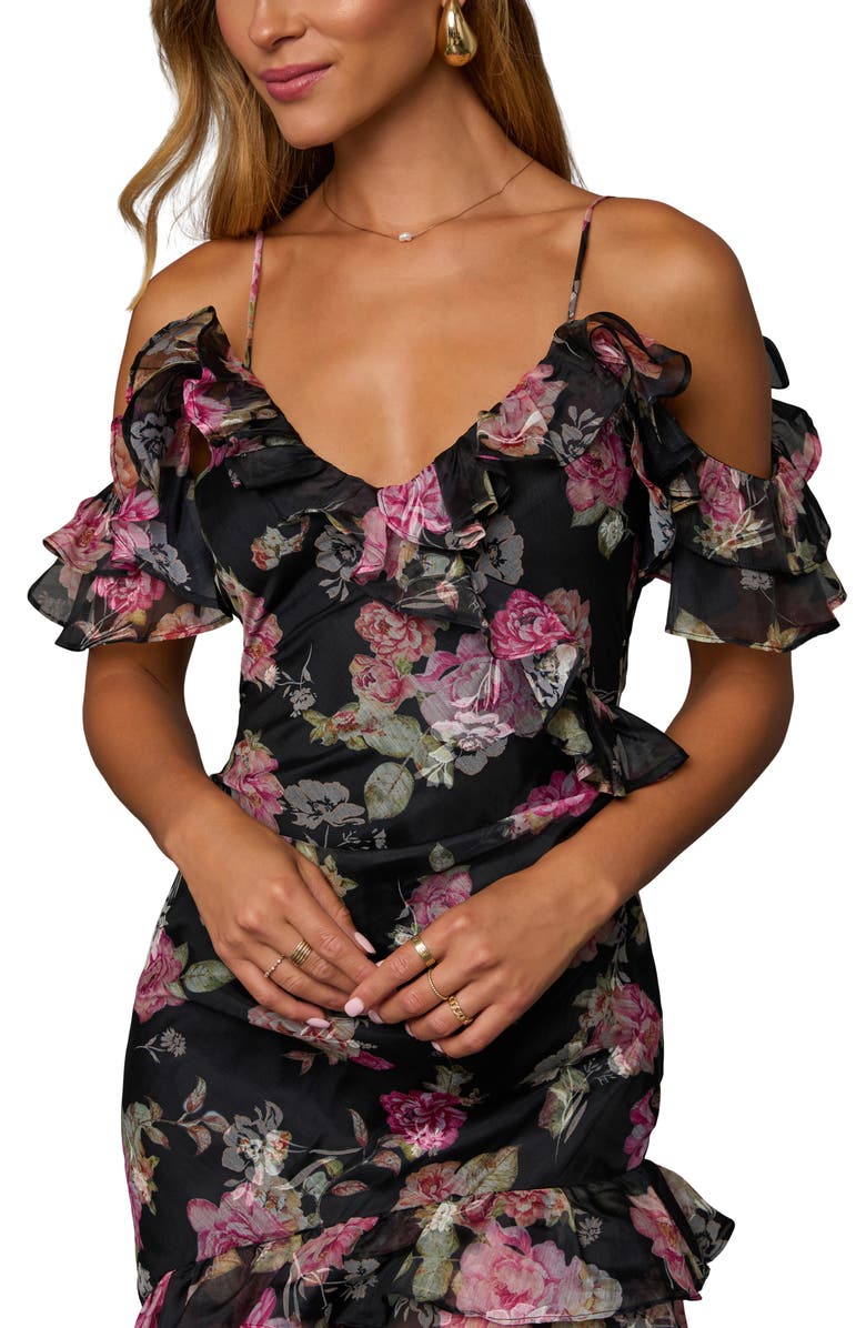 VICI Collection Chelsea Floral Print Off the Shoulder Ruffle Dress, Alternate, color, 