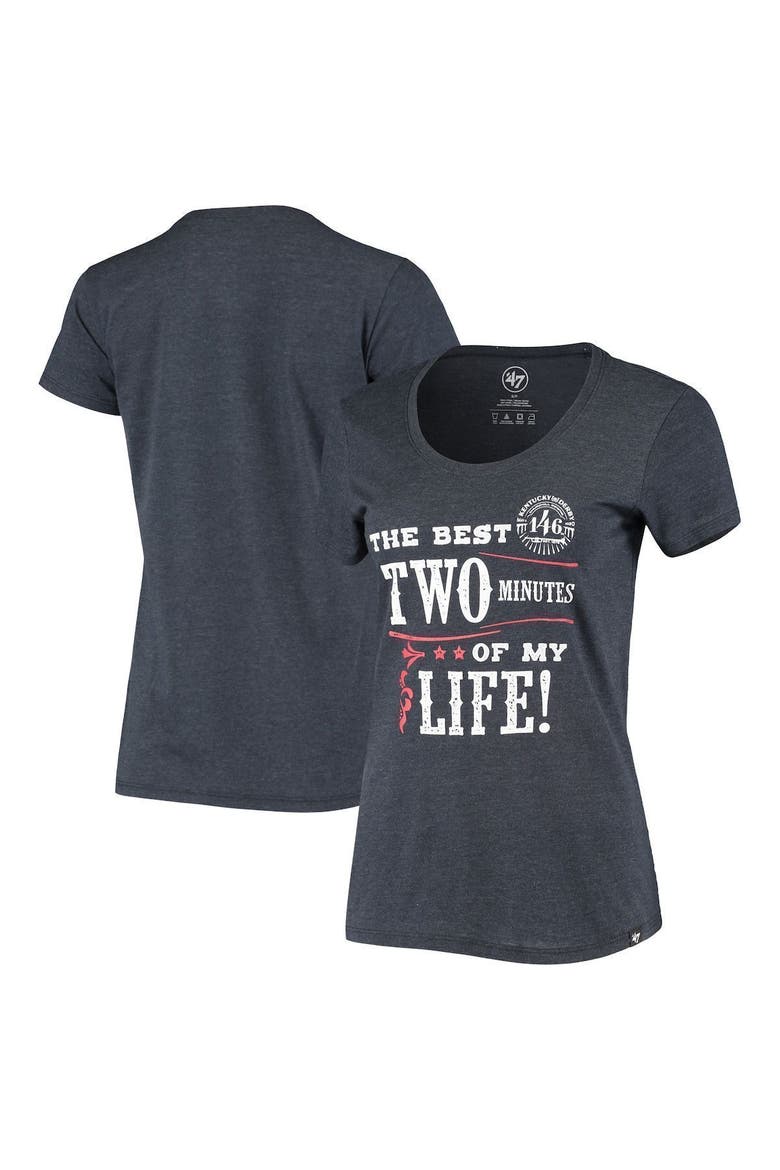 Women's '47 Heathered Navy Kentucky Derby 146 The Best Two Minutes T-Shirt, Alternate, color, Heather Navy