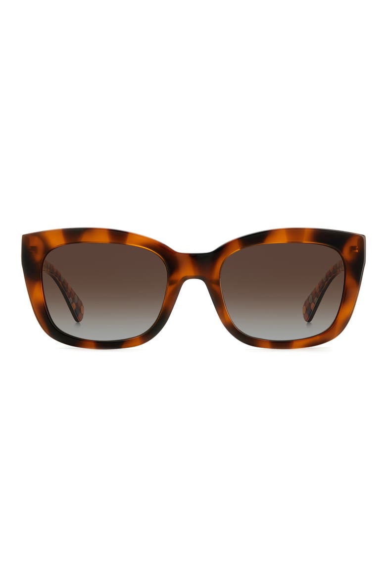 tammy 53mm rectangular sunglasses, Main, color, HAVANA / BROWN GRAD POLAR
