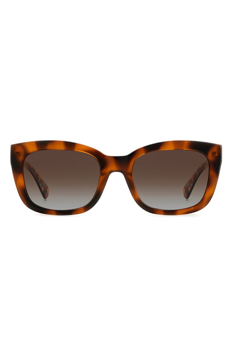 Kate Spade New York tammy 53mm rectangular sunglasses, Main, color, Havana / Brown Grad Polar