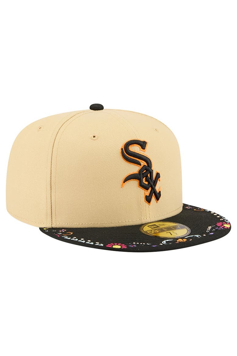 Men's New Era Light Beige Chicago White Sox Two-Tone Embroidered Visor 59FIFTY Fitted Hat, Alternate, color, Light Beige