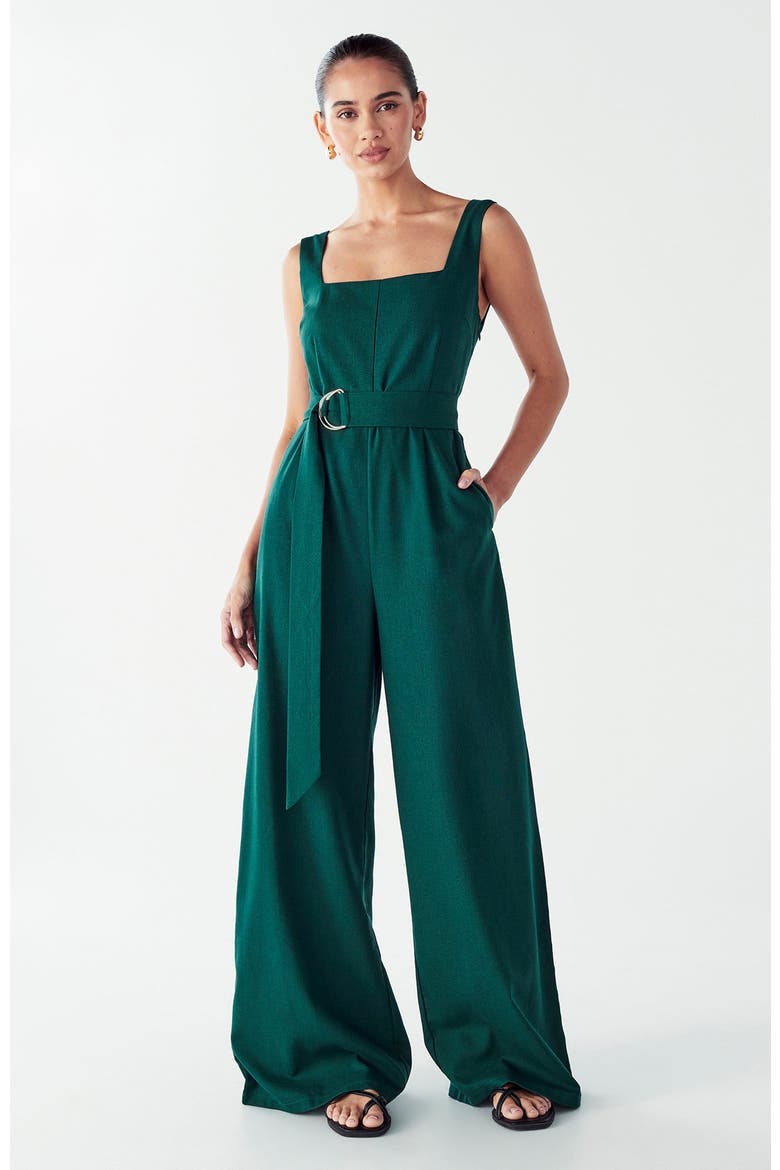 Graces Jumpsuit, Alternate, color, Emerald