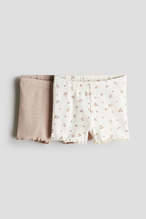 2-pack ribbed cotton bike shorts