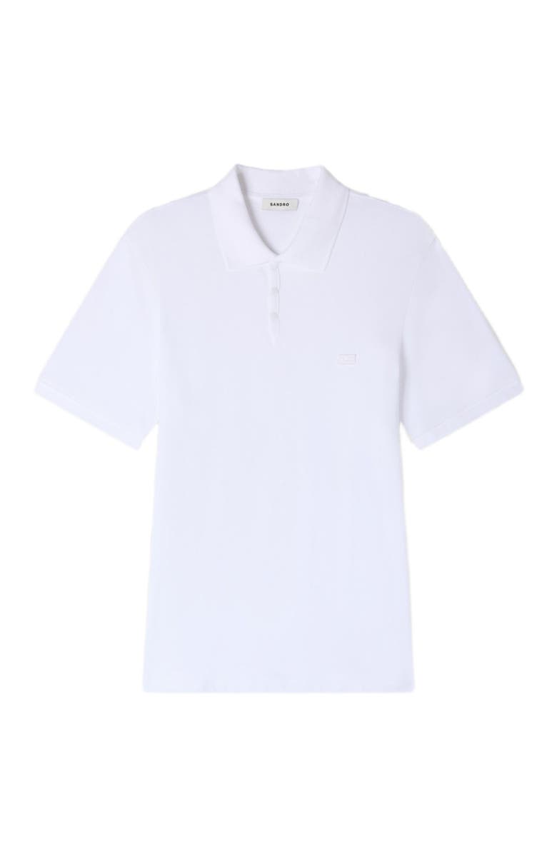 SANDRO Logo polo shirt, Alternate, color, White