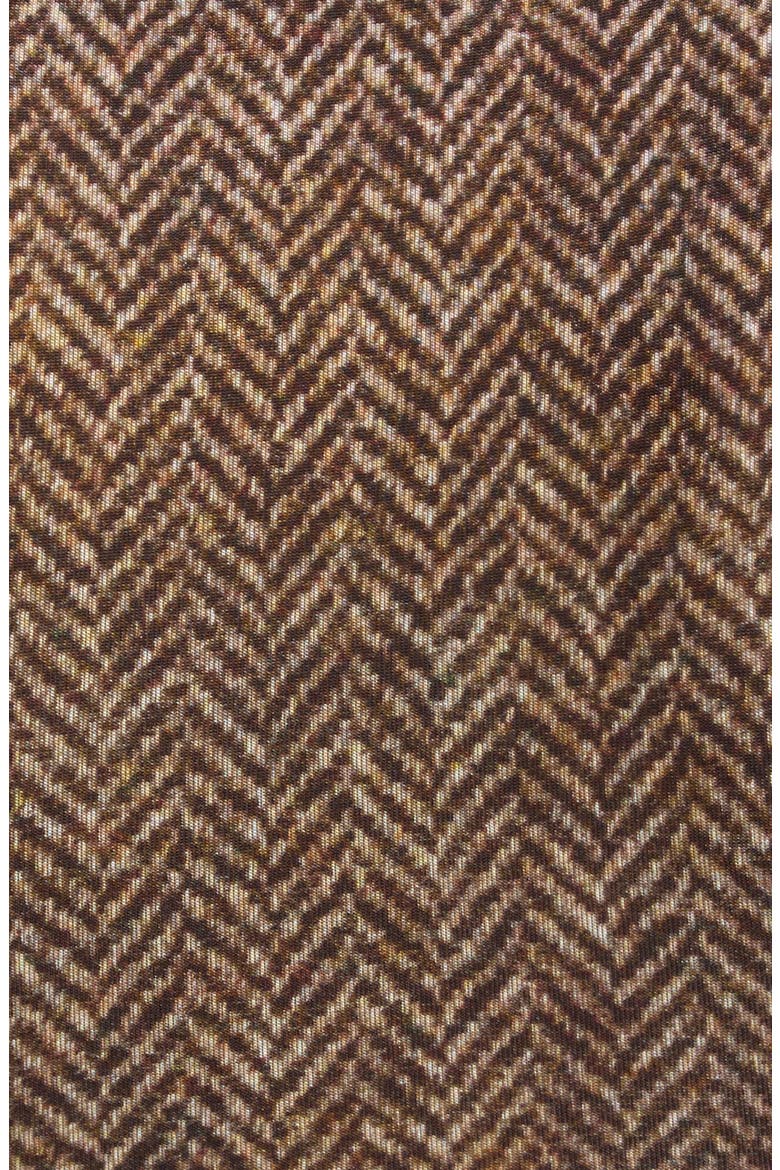 Printed Herringbone Bodysuit, Alternate, color, BROWN