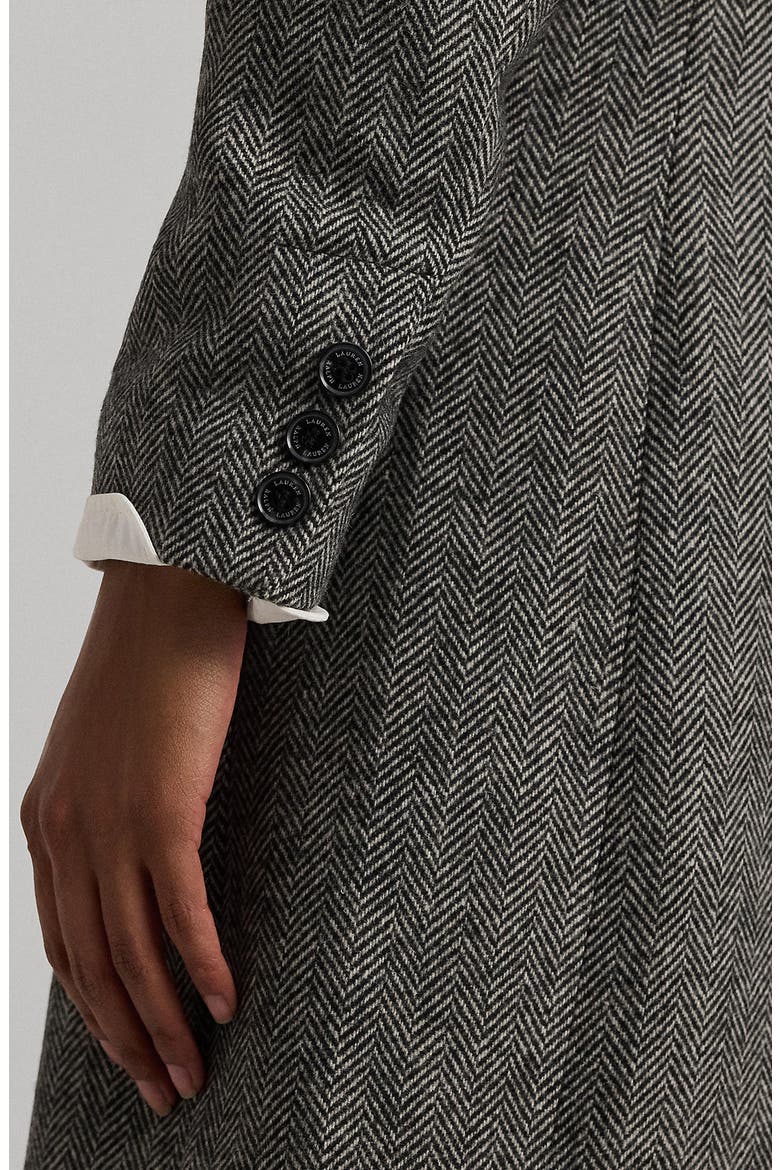 Herringbone Coat, Alternate, color, BLACK/ CREAM HERRINGBONE
