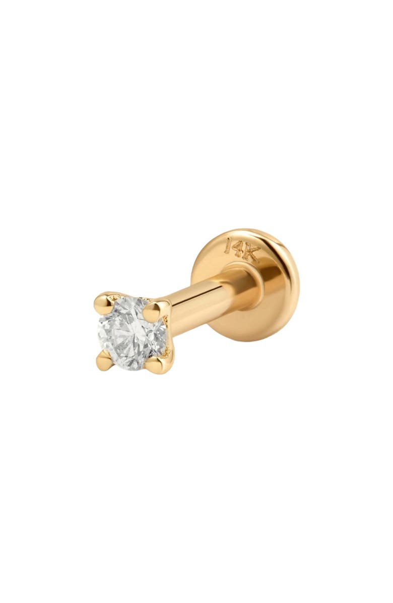 MADE BY MARY 14k Diamond Prong-Set Stud Earring (Flat Back) - Single, Main, color, 