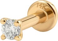 MADE BY MARY 14k Diamond Prong-Set Stud Earring (Flat Back) - Single
