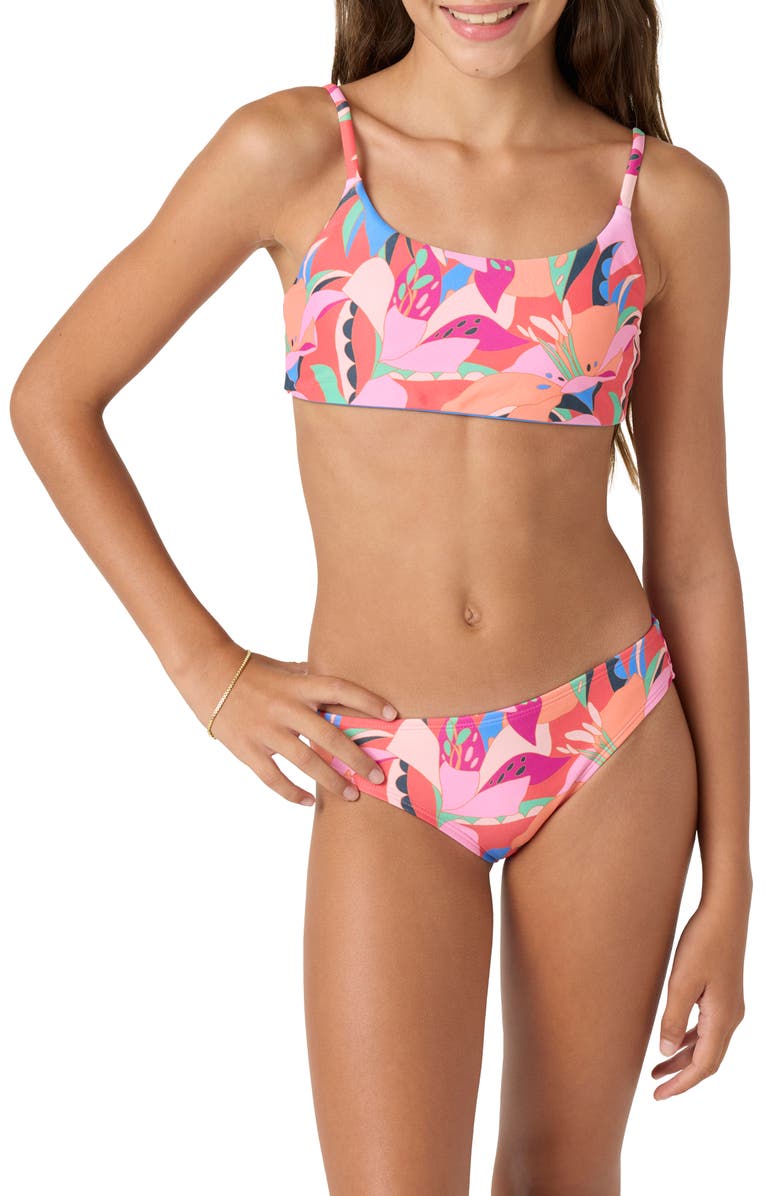 O'Neill Kids' Cabana Floral Reversible Two-Piece Swimsuit, Alternate, color, 
