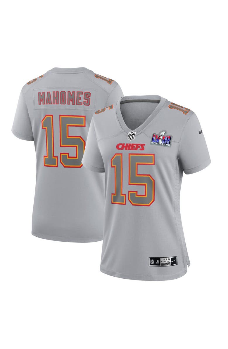 Nike Women's Nike Patrick Mahomes Gray Kansas City Chiefs Super Bowl LVIII Atmosphere Fashion Game Jersey, Main, color, 