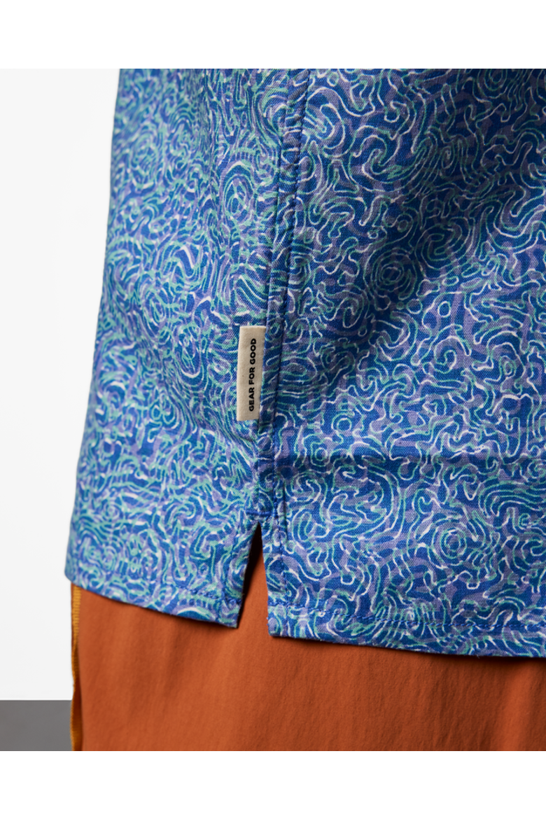 Afuera Button Up Shirt - Print - Men's, Alternate, color, Cenotes Azure