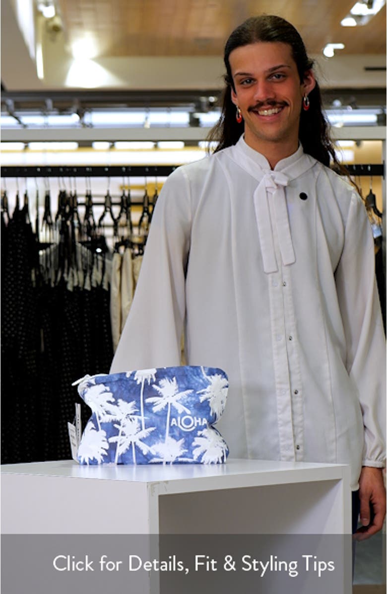 Mid Coco Palms Water Resistant Zip Pouch, sales video thumbnail