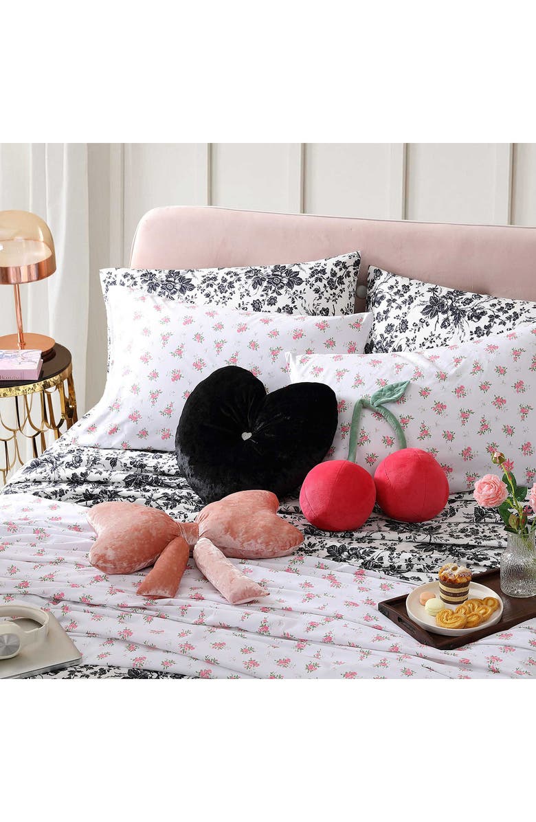 Betsey Johnson Cherry Plush Throw Pillow, Alternate, color, Red Multi