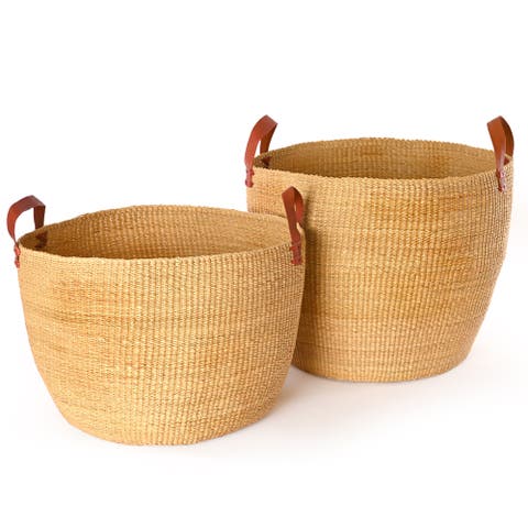 Set of Two Large Nesting Storage Baskets