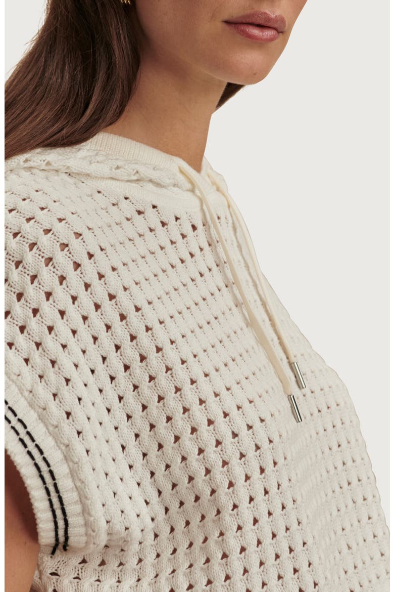 Vittoria Open Stitch Knit Hoodie, Alternate, color, SNOW WHITE