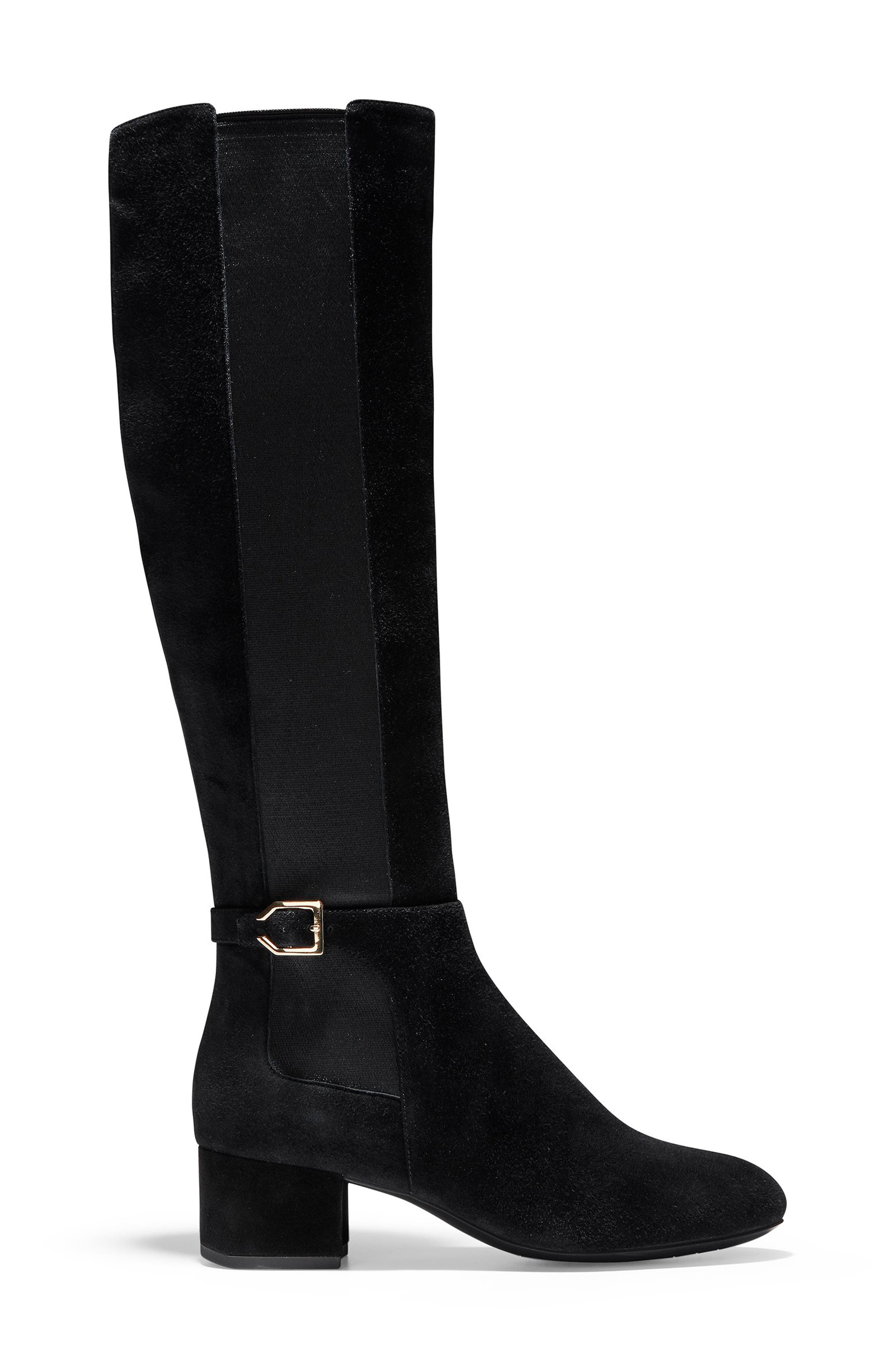 Avani Stretch Boot, Alternate, color, BLACK SUEDE