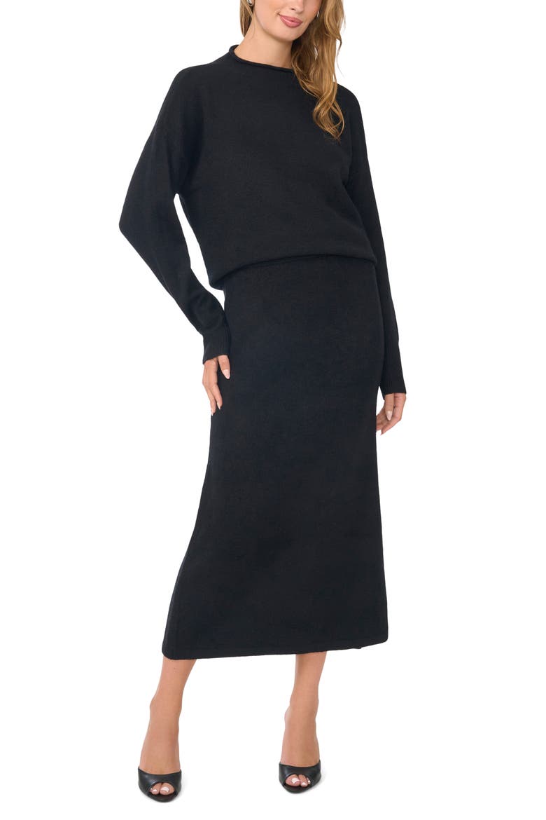 Loose Knit Crewneck Sweater, Alternate, color, RICH BLACK