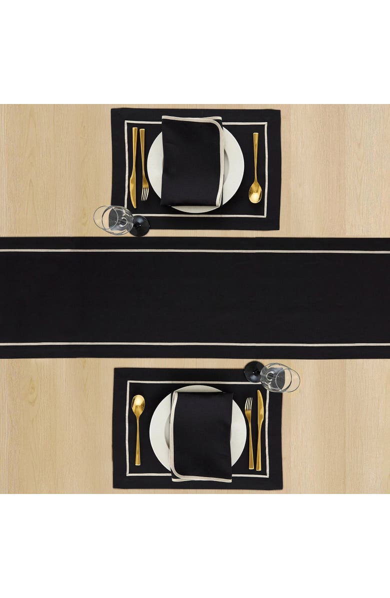 Solino Home Linen Placemats - Kensington, 14" x 19", Alternate, color, Black