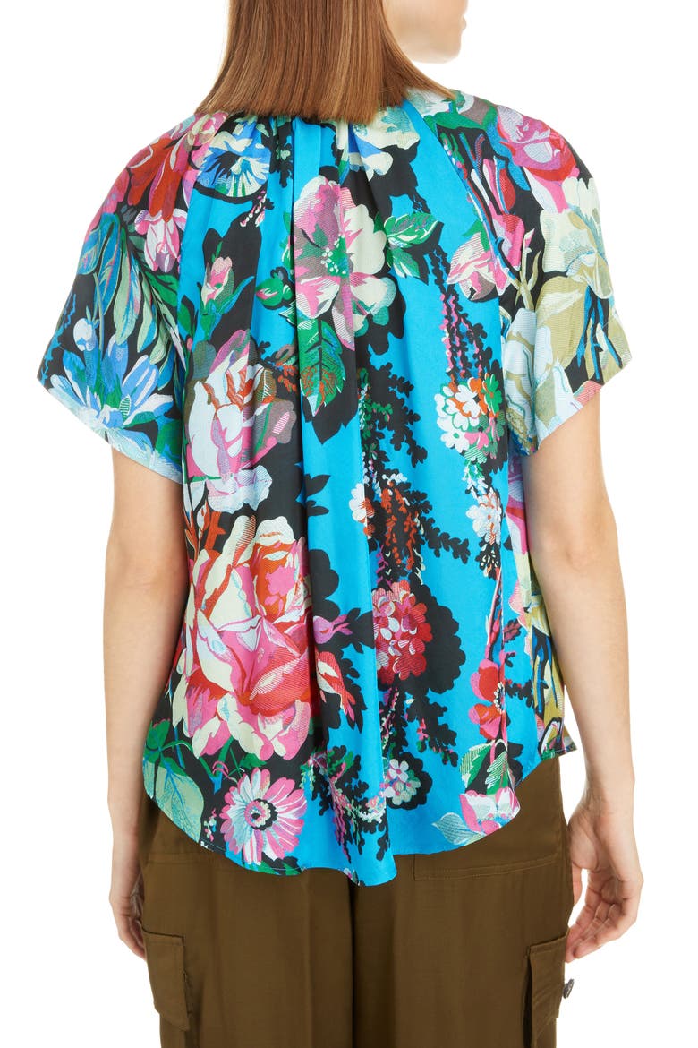 Chen Floral Top, Alternate, color, BLUE