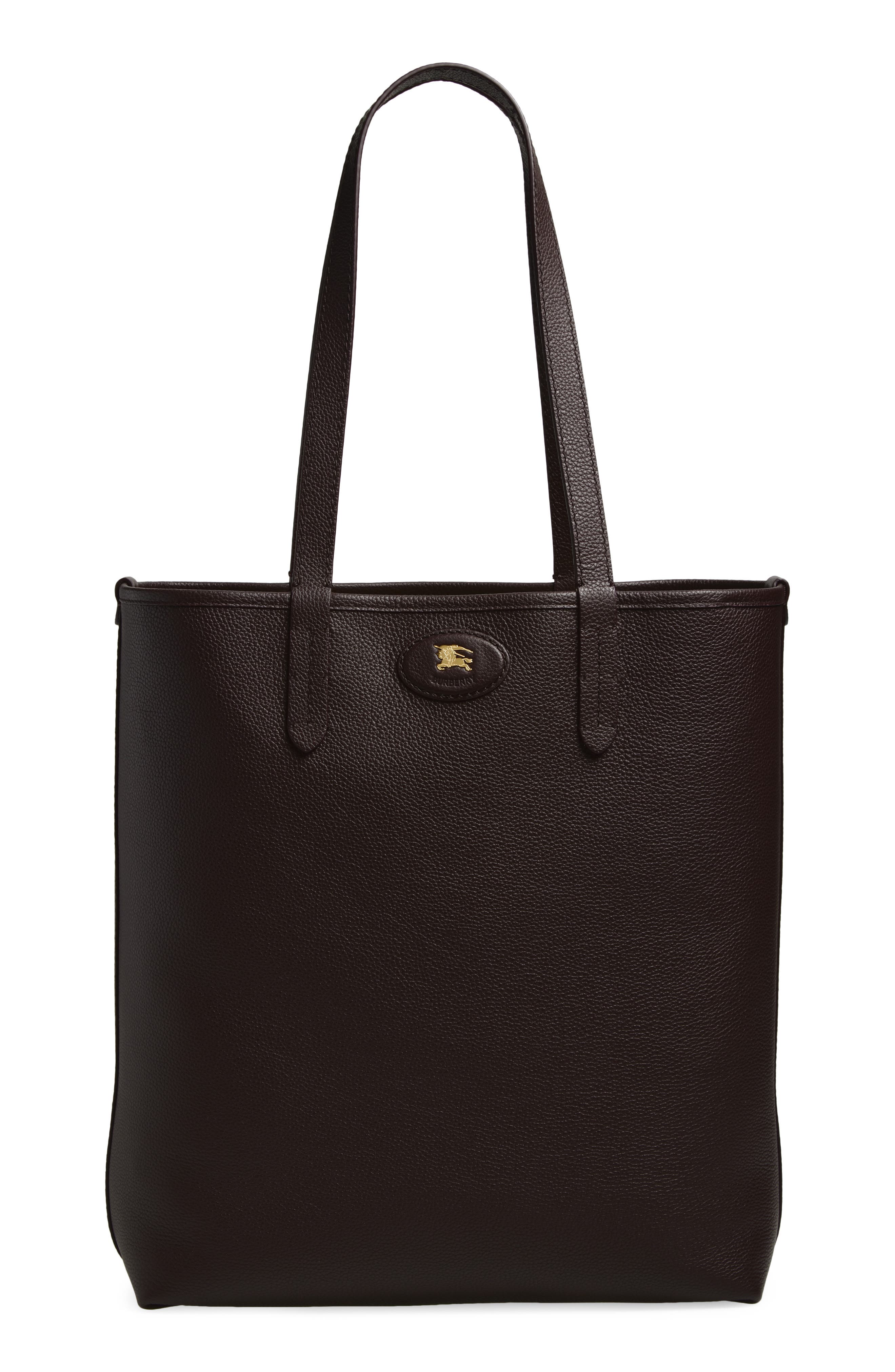 Burberry Reversible North/South Tote, Main, color, Sand/ Peat