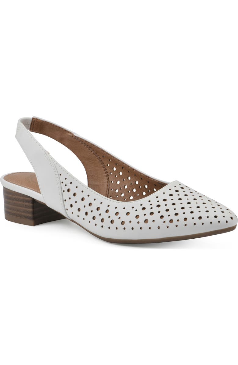 White Mountain Footwear Boronic Slingback Pump, Main, color, White/ Smooth