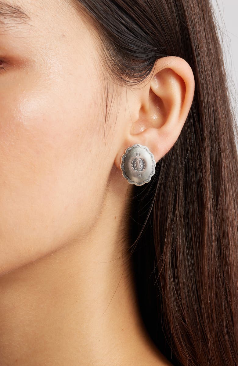 Child of Wild Silver Dusk Concho Earrings, Alternate, color, Silver