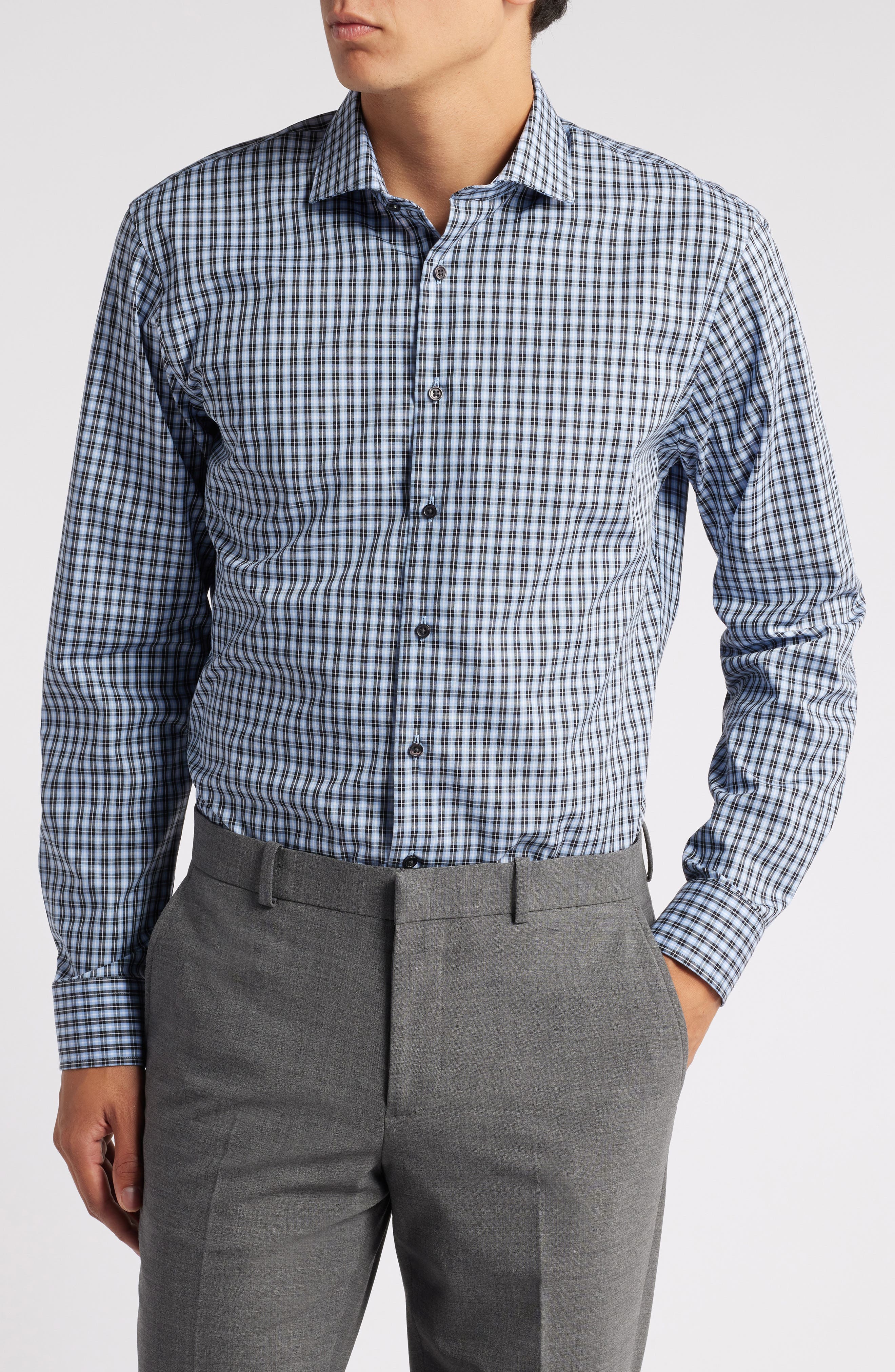 Nordstrom Easy Care Trim Fit Check Dress Shirt (Men) | Nordstromrack