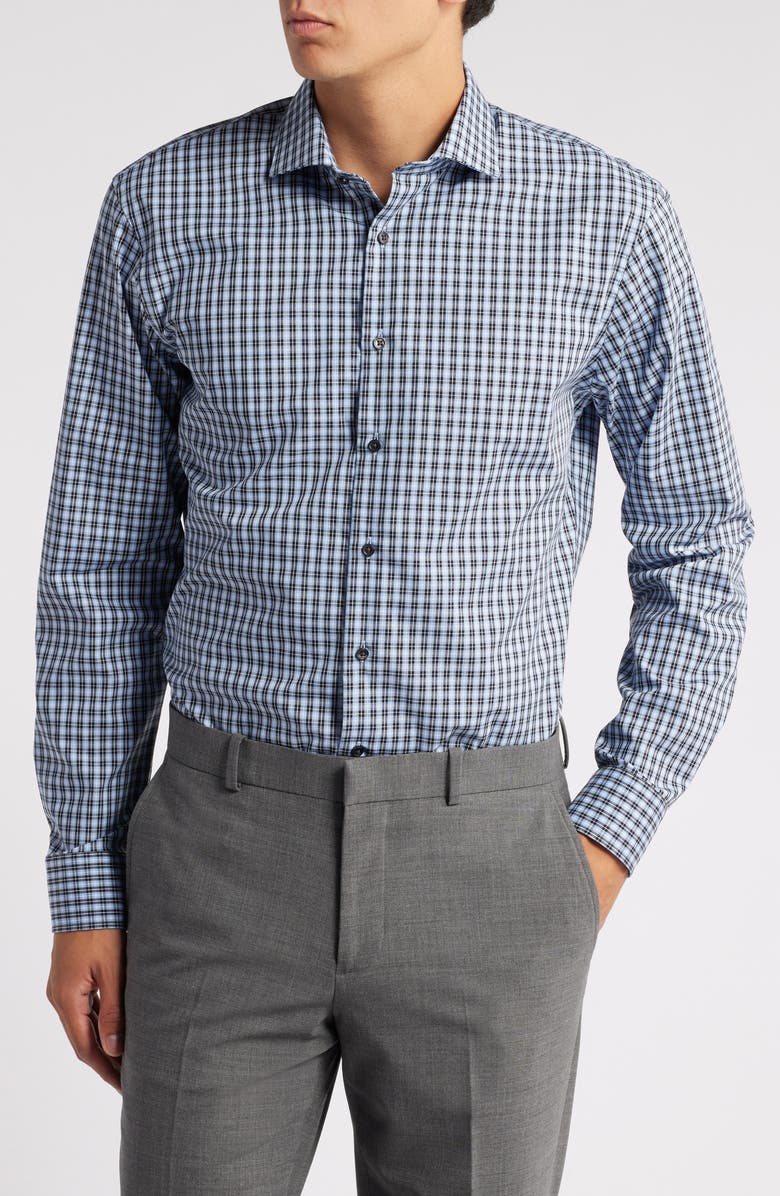 Nordstrom Easy Care Trim Fit Check Dress Shirt, Main, color, 