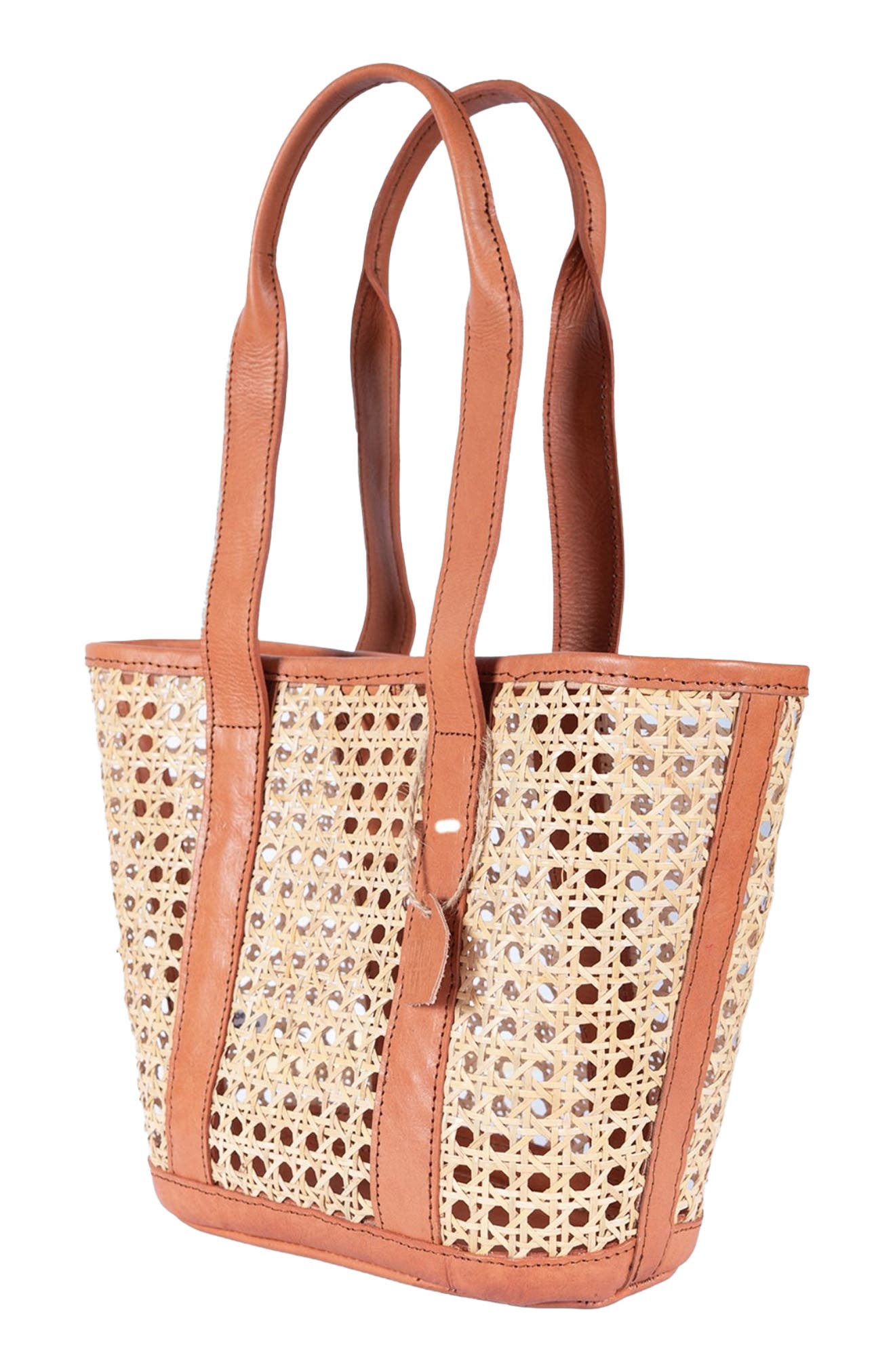 Jelavu Sandi Small Woven Cane Tote, Alternate, color, Tan
