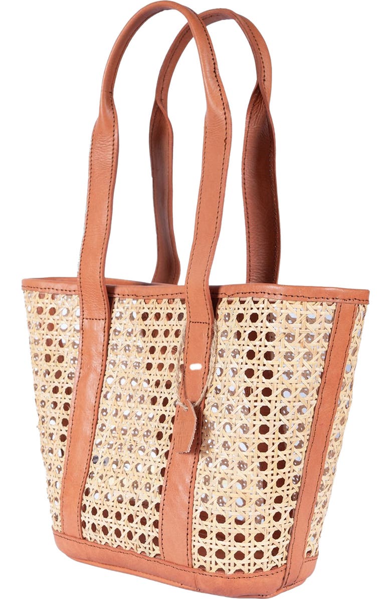 Jelavu Sandi Small Woven Cane Tote, Alternate, color, Tan