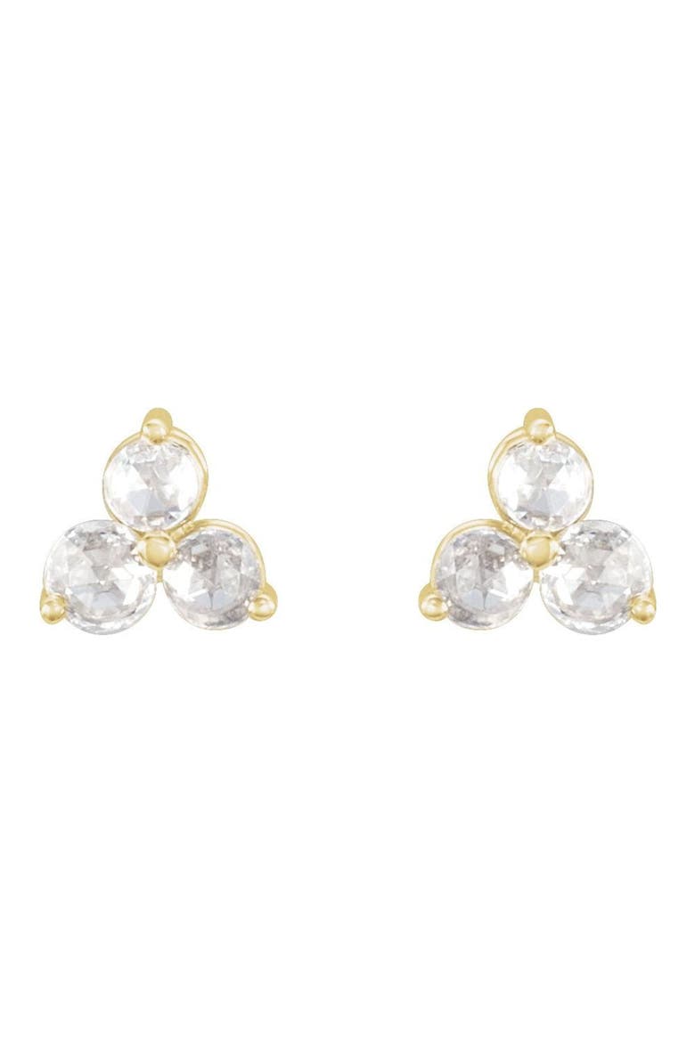 1/4 CT Lab-Grown Diamond Three-Stone Earrings in 14K Gold, Alternate, color, White