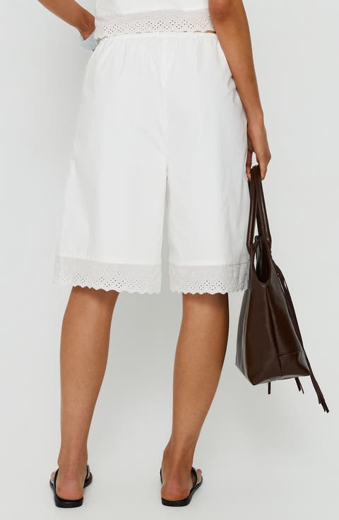 Sakai Broderie Detail Longline Shorts
