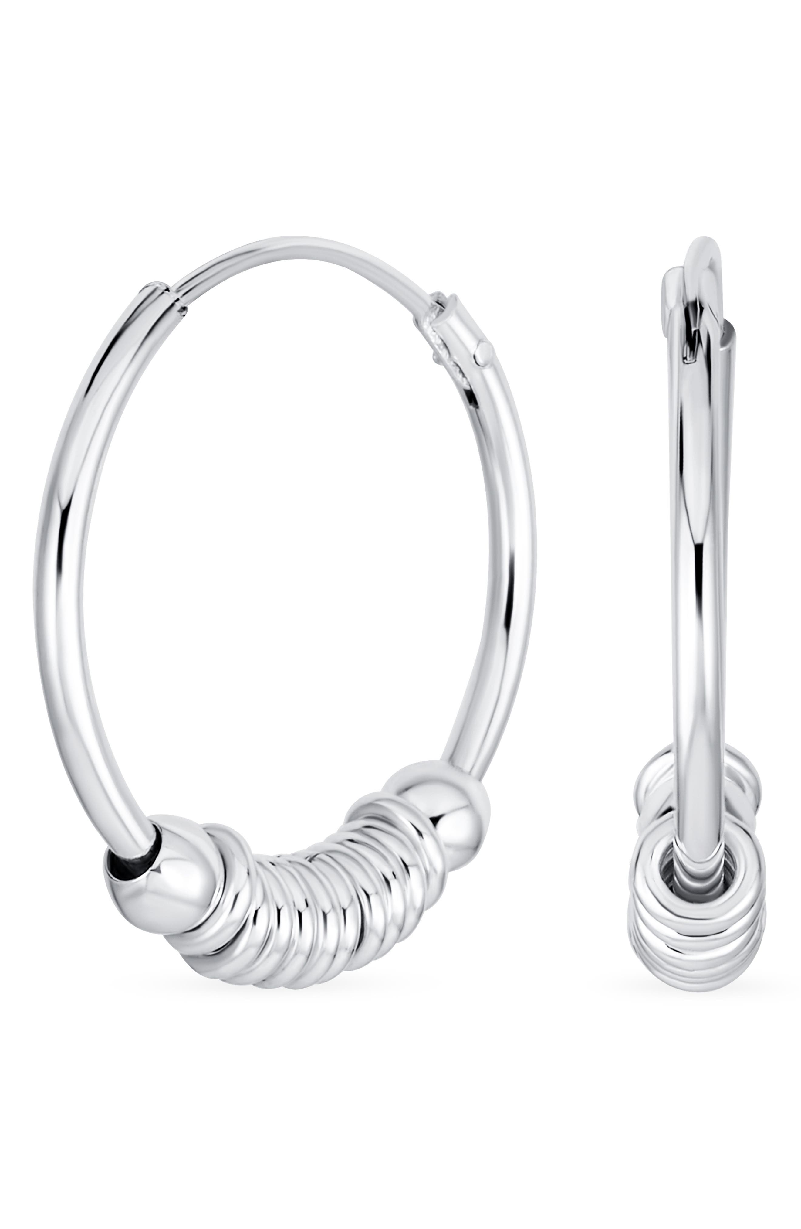 BLING JEWELRY Bali Boho Ring Huggie Hoop Earrings