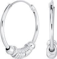 BLING JEWELRY Bali Boho Ring Huggie Hoop Earrings