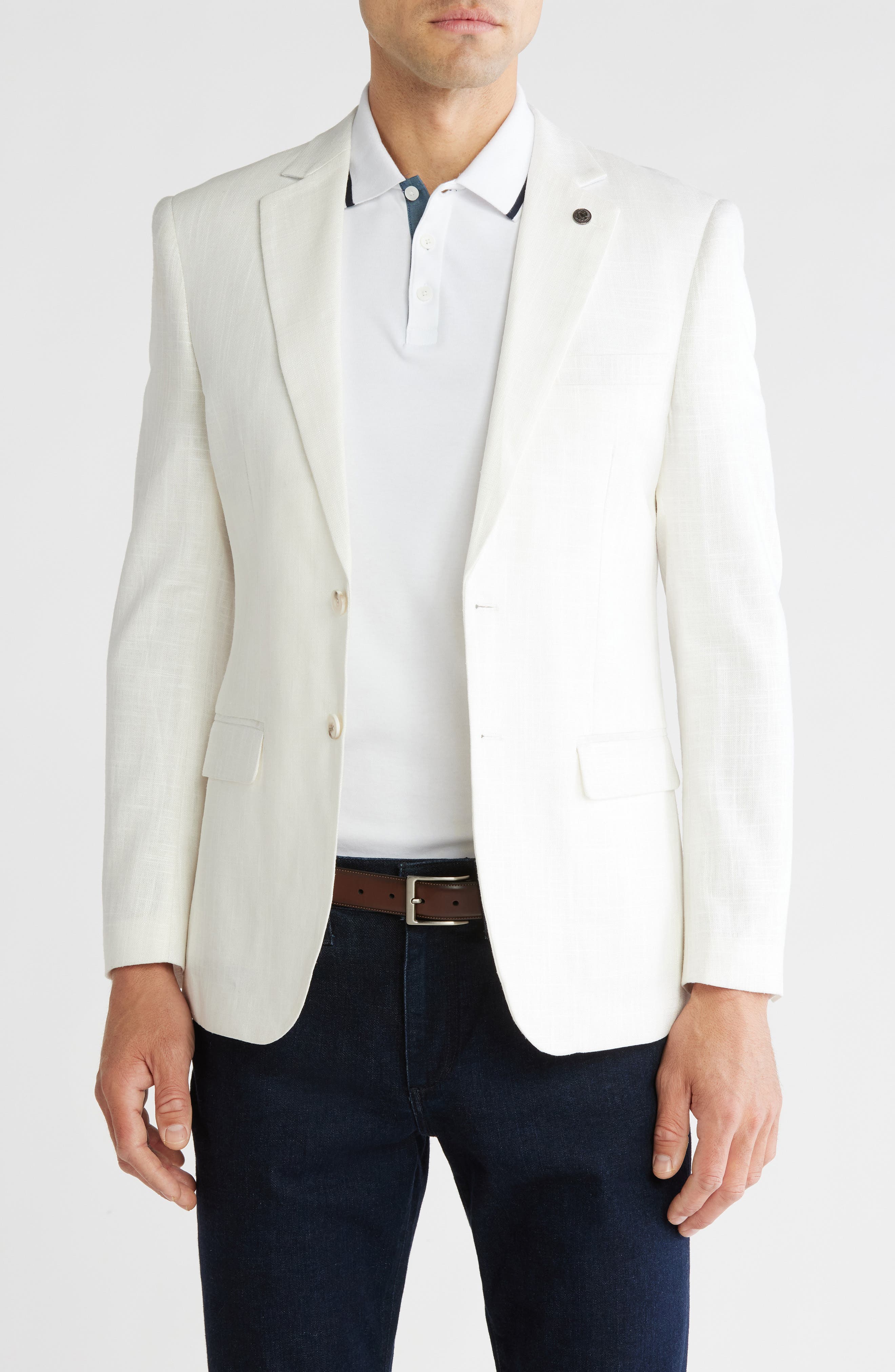 T.R. PREMIUM Slim Fit Wax Linen Blazer