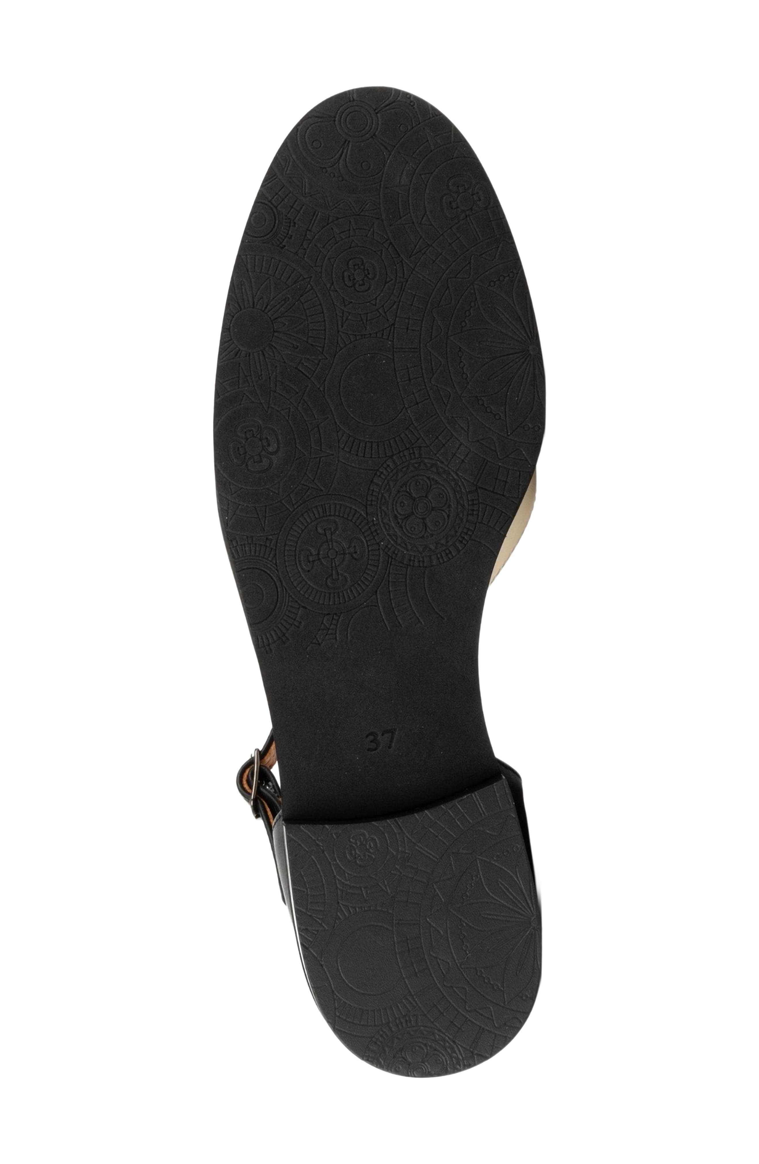 Gigot Ankle Strap Flat, Alternate, color, BLACK
